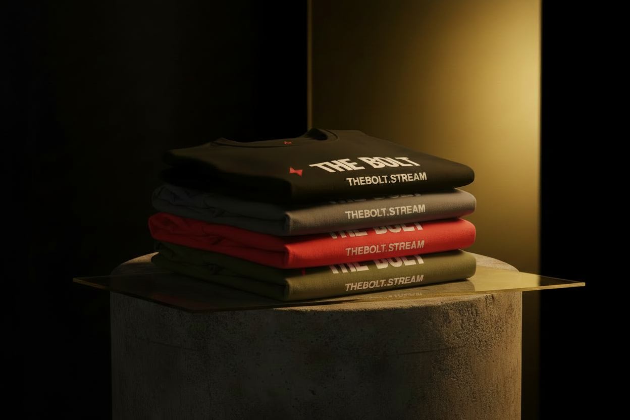 The BOLT T-Shirt Stack — Square Concrete Cube